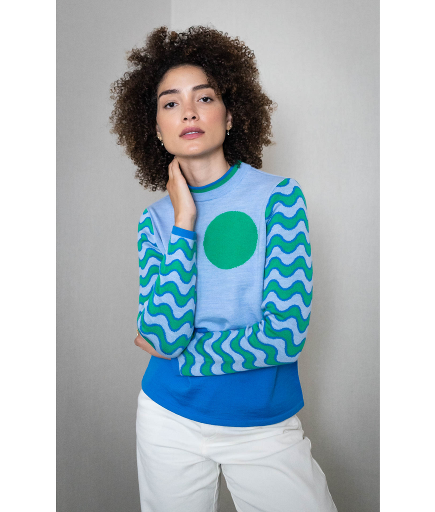 Sunny Wave Sweater | Blue Sweater THE GUESTLIST